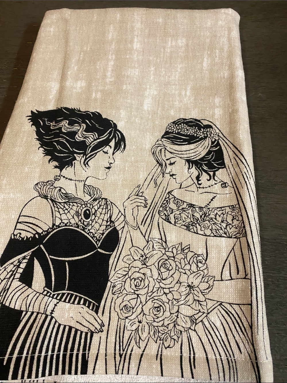 Isaac Mizrahi Illustrated Bridal Tea Towel Panel